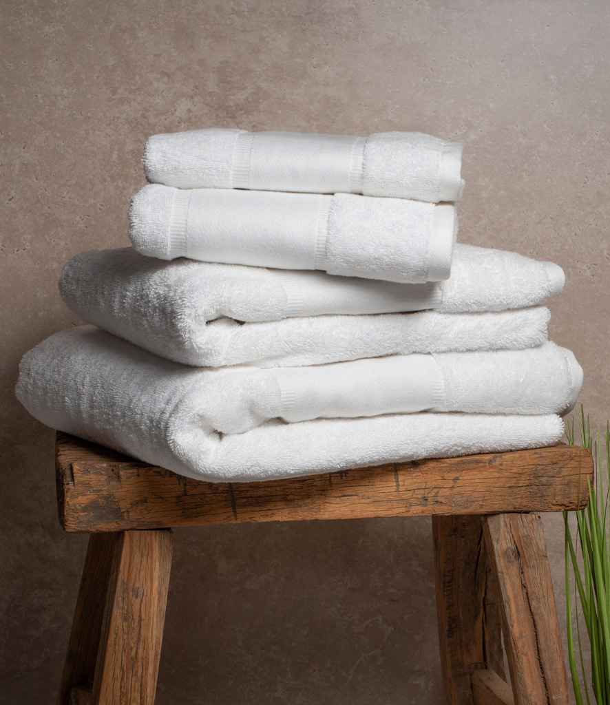 Towel City Organic Printable Border Bath Towel White