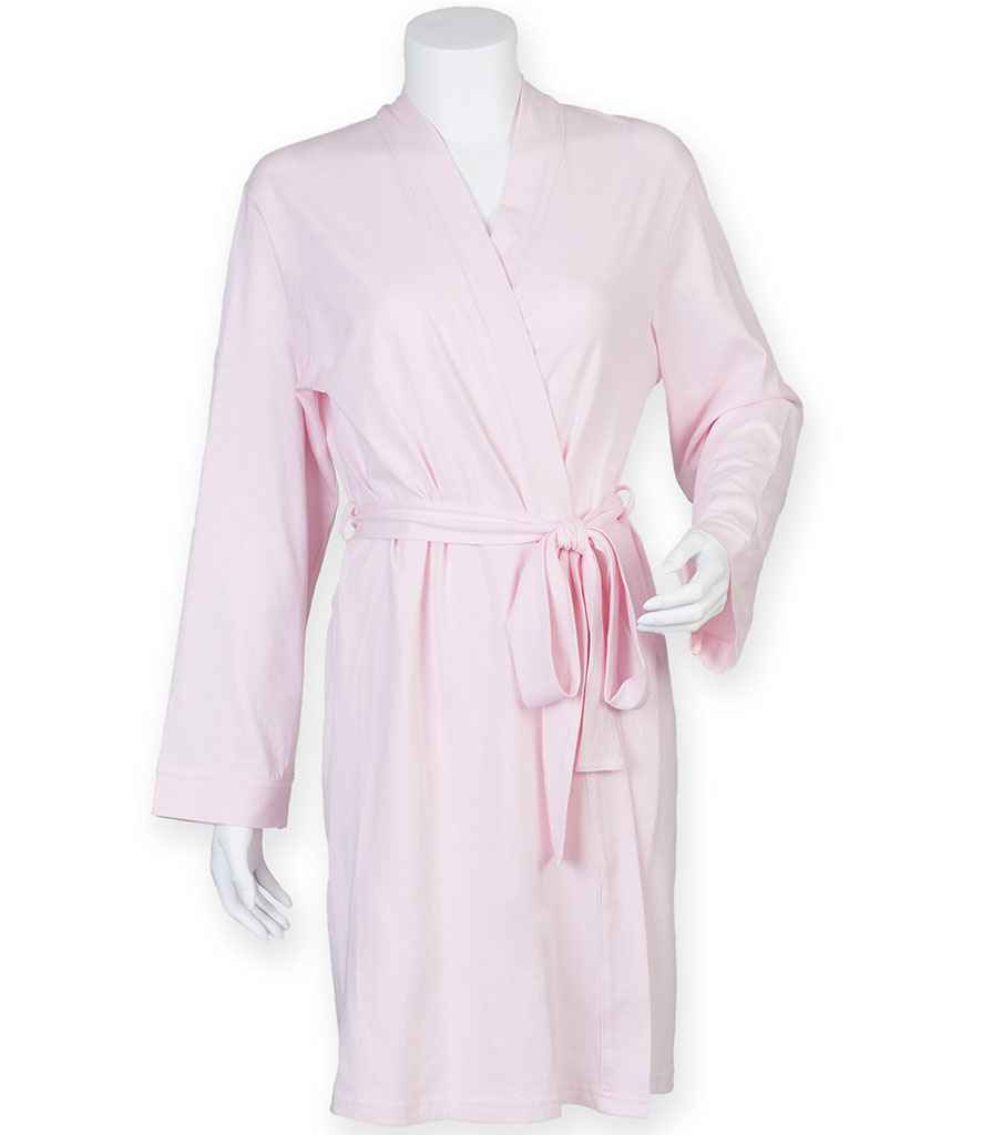Towel City Ladies Cotton Wrap Robe Light Pink