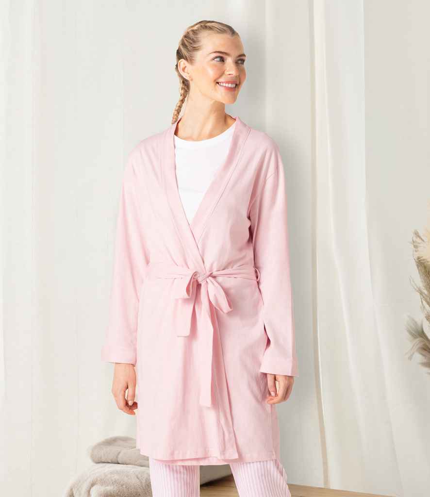 Towel City Ladies Cotton Wrap Robe | Light Pink - Lancashire Teamwear