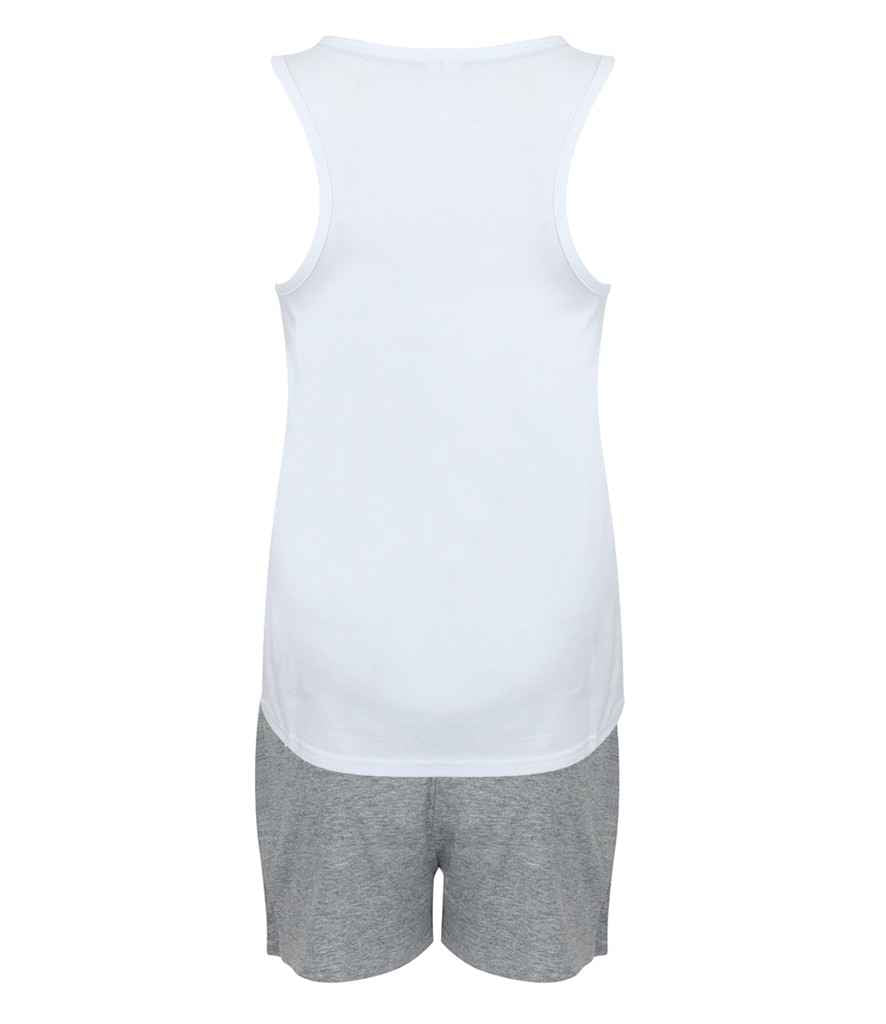 Towel City Short PJ's in a Bag | White/Heather Grey Pyjamas - Lancashire Teamwear