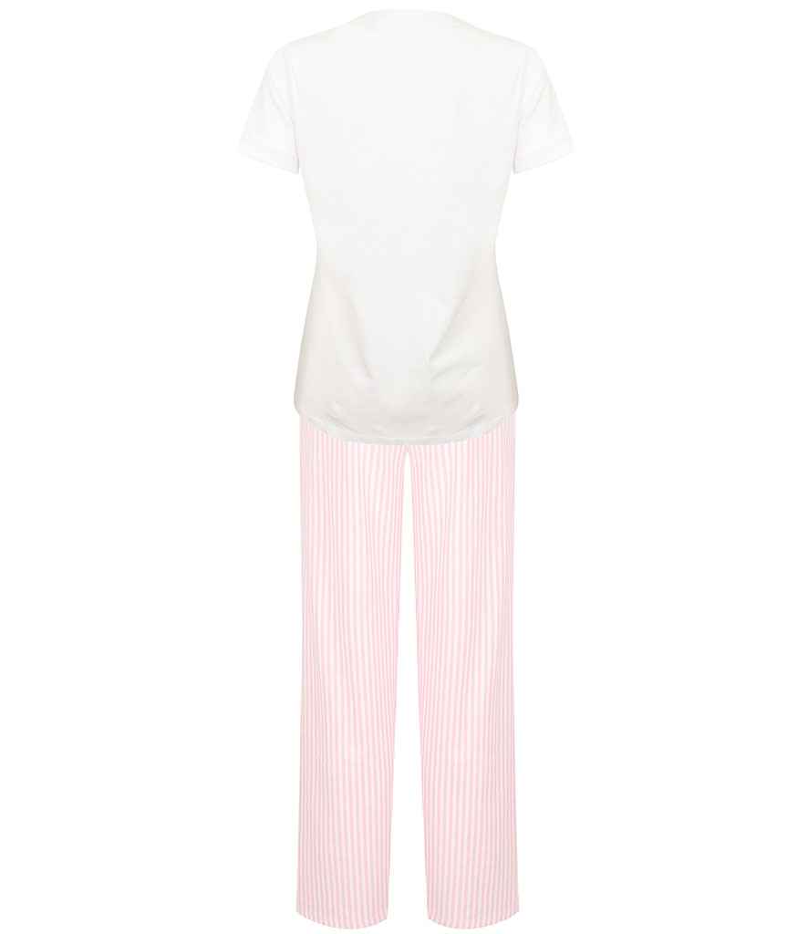 Towel City Long PJ's in a Bag | White/Pink Pyjamas - Lancashire Teamwear