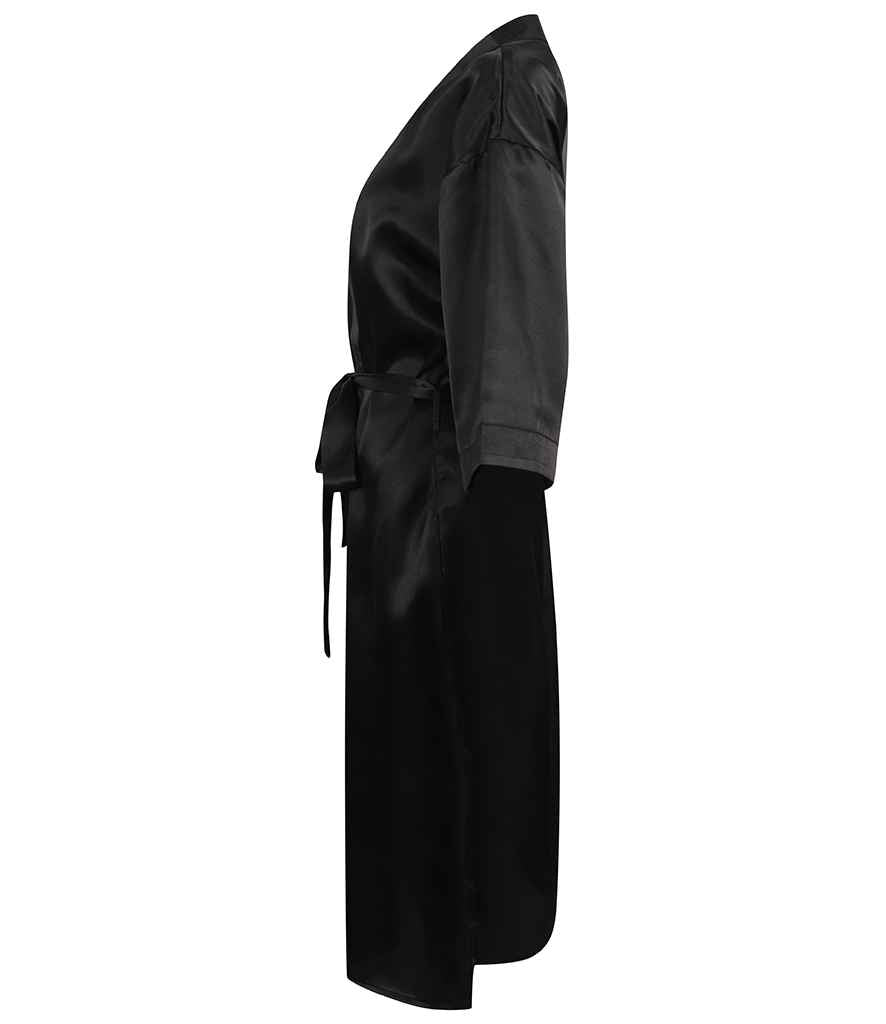 Towel City Ladies Satin Robe | Black - Lancashire Teamwear