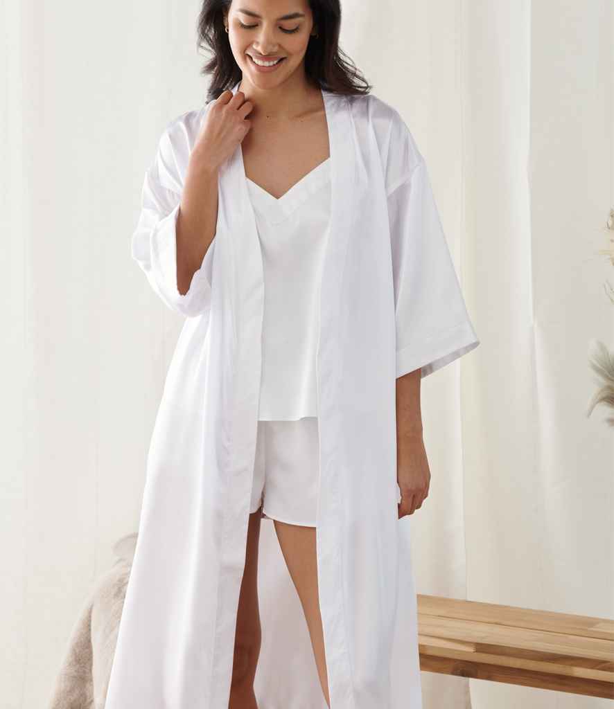 Towel City Ladies Satin Robe | White - Lancashire Teamwear