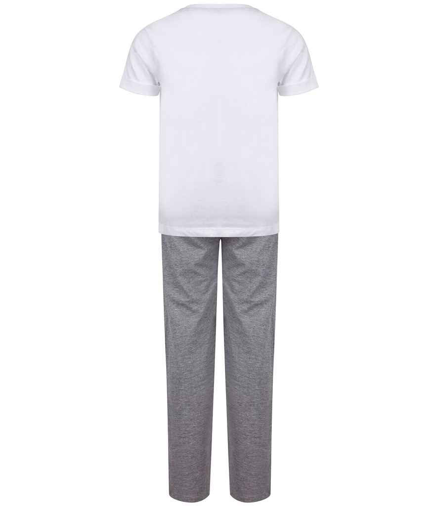 Towel City Kids Long PJ's | White/Heather Grey Pyjamas - Lancashire Teamwear