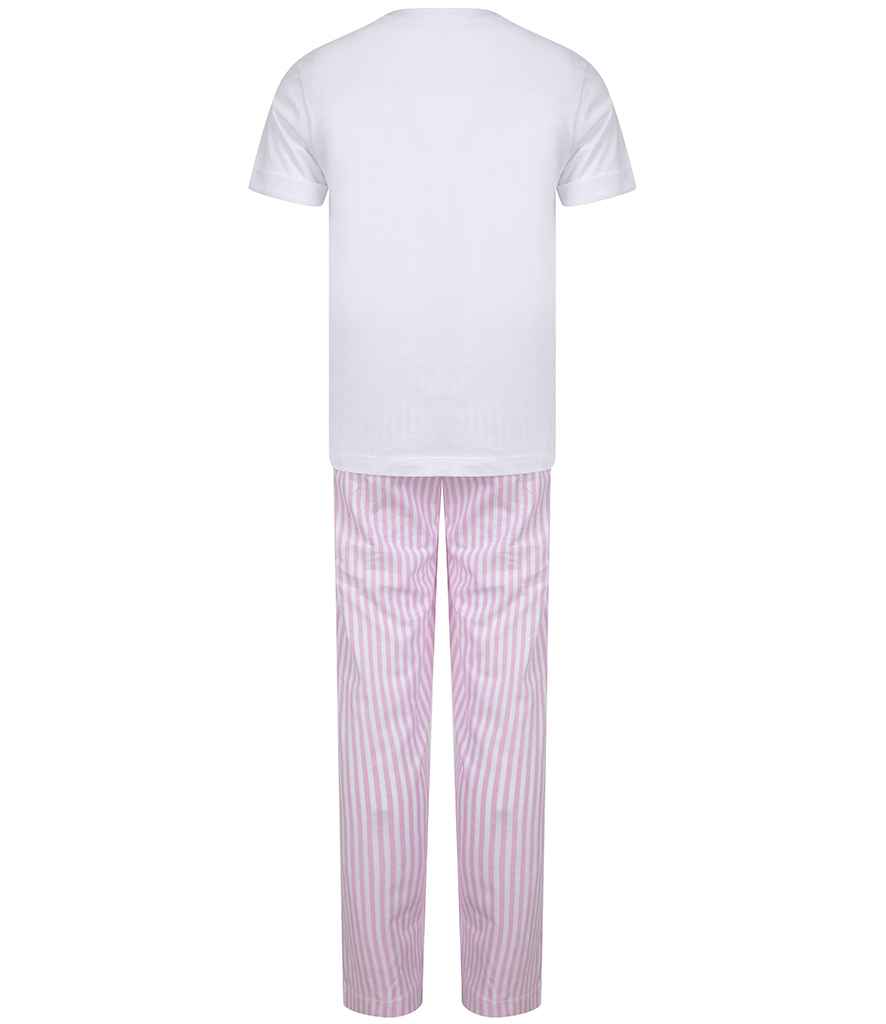 Towel City Kids Long PJ's | White/Pink Pyjamas - Lancashire Teamwear