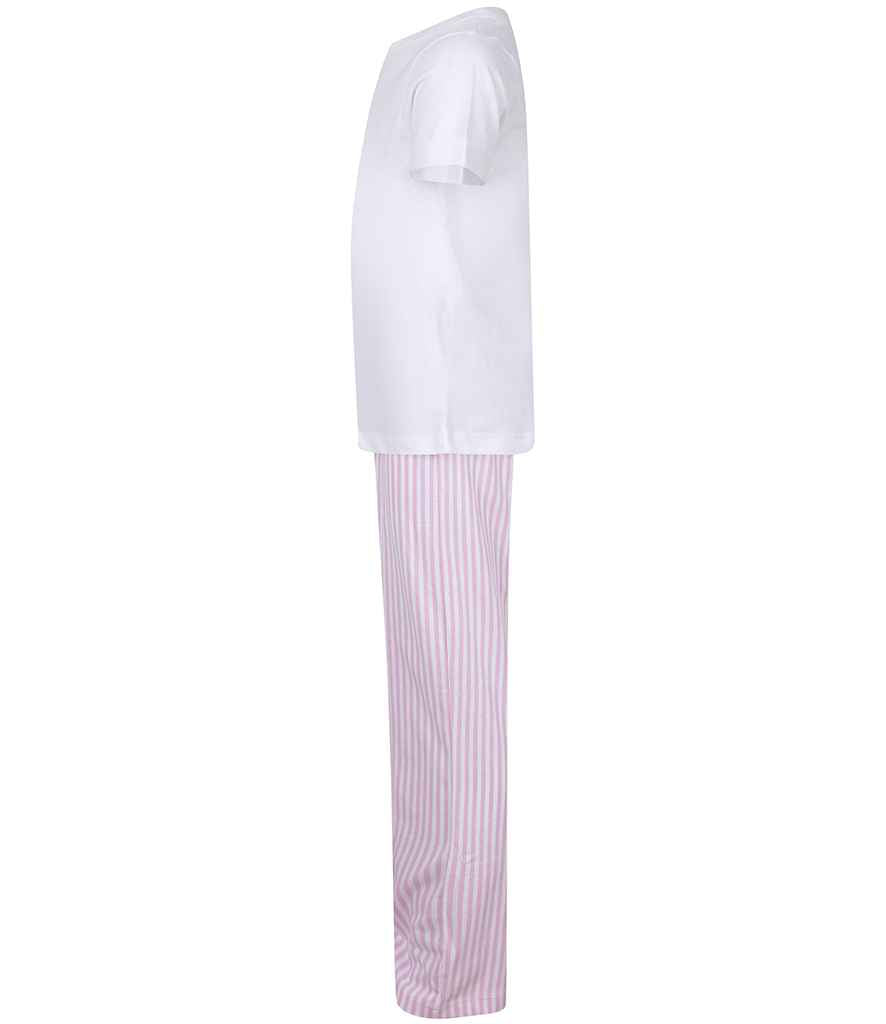 Towel City Kids Long PJ's | White/Pink Pyjamas - Lancashire Teamwear