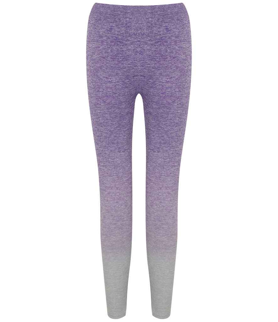 Tombo Ladies Seamless Fade Out Leggings | Purple/Light Grey Marl - Lancashire Teamwear