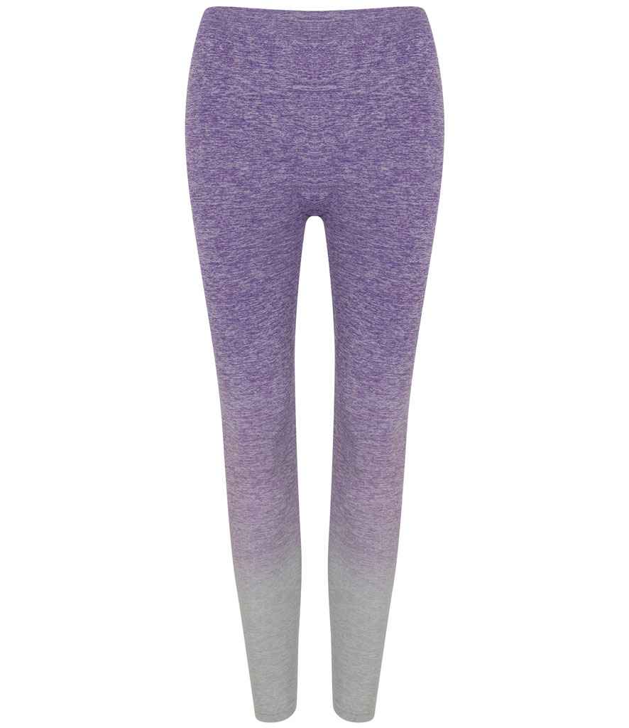 Tombo Ladies Seamless Fade Out Leggings | Purple/Light Grey Marl - Lancashire Teamwear