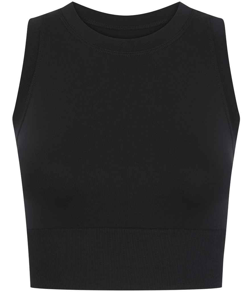 Tombo Ladies Cropped Tank Top Black