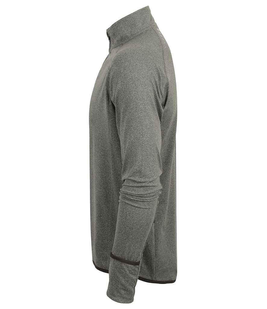 Tombo Long Sleeve Zip Neck Performance Top | Grey Marl Sweatshirt - Lancashire Teamwear