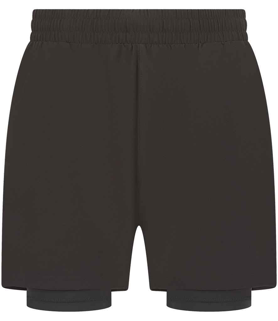 Tombo Double Layer Sports Shorts | Black/Black - Lancashire Teamwear