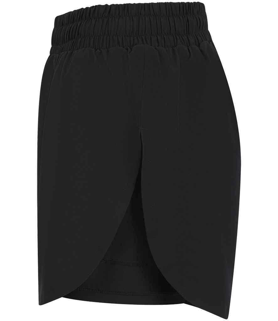 Tombo Ladies Double Layer Sports Shorts | Black/Black - Lancashire Teamwear