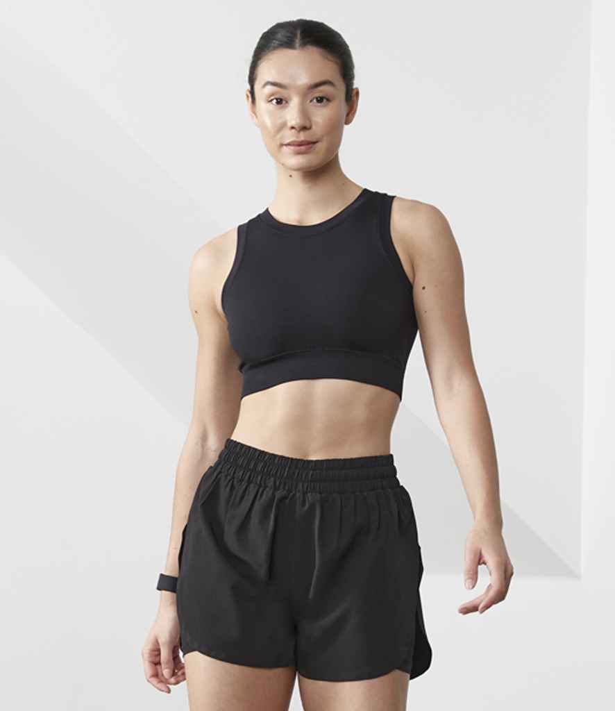 Tombo Ladies Double Layer Sports Shorts | Black/Black - Lancashire Teamwear