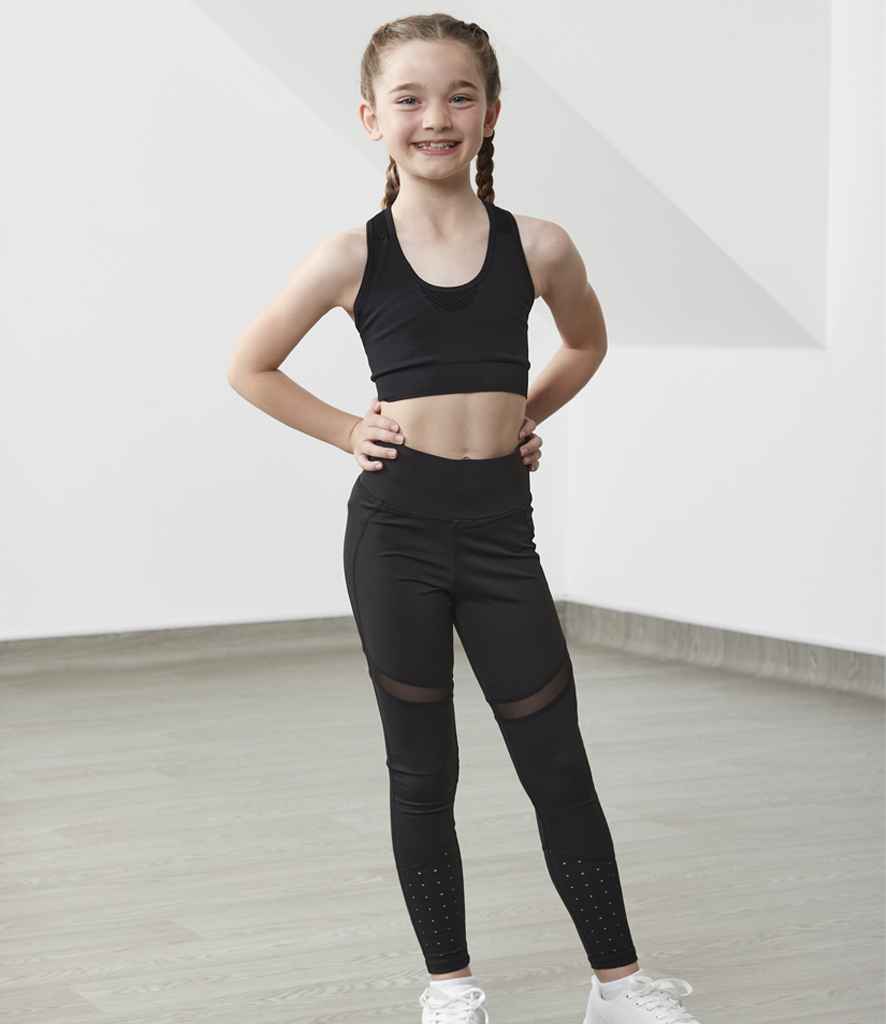 Tombo Kids Panelled Leggings | Black - Lancashire Teamwear