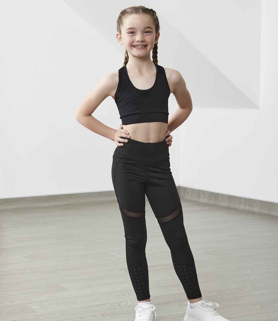 Tombo Kids Seamless Crop Top | Black T-Shirt - Lancashire Teamwear