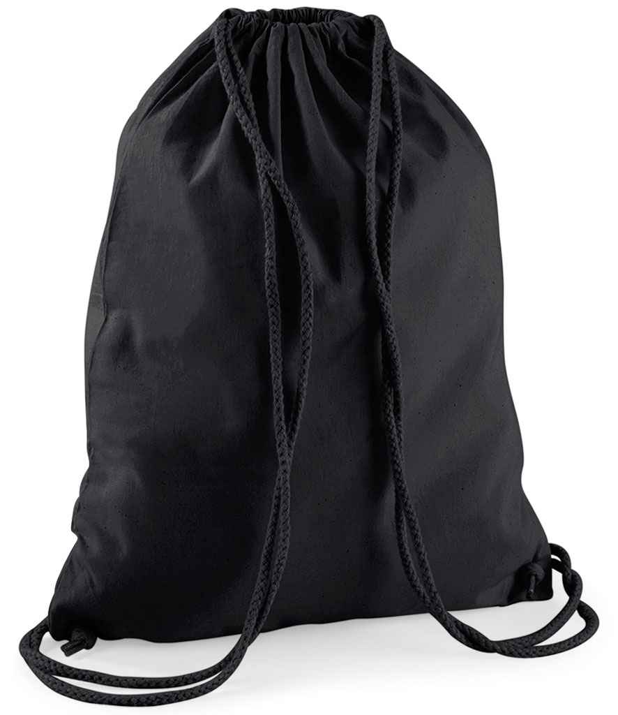Westford Mill Cotton Gymsac | Black/Black Bag - Lancashire Teamwear