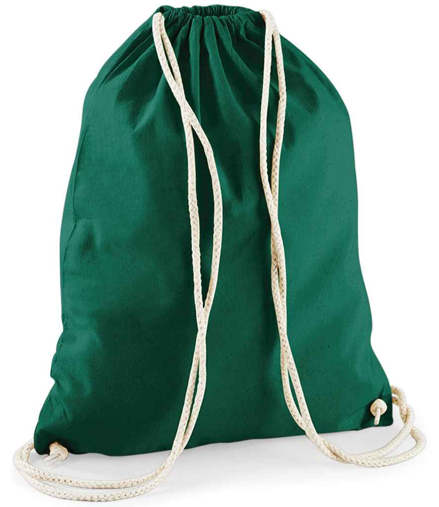 Westford Mill Cotton Gymsac | Bottle Green Bag - Lancashire Teamwear