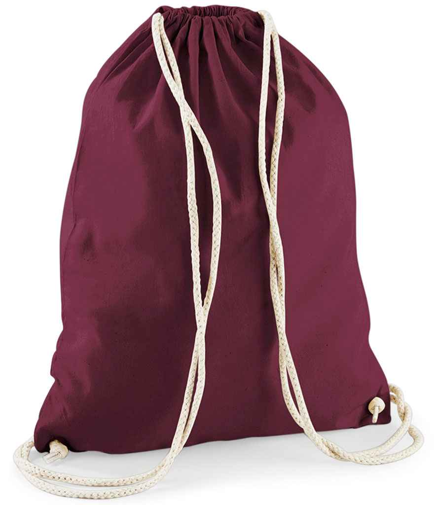 Westford Mill Cotton Gymsac | Burgundy Bag - Lancashire Teamwear