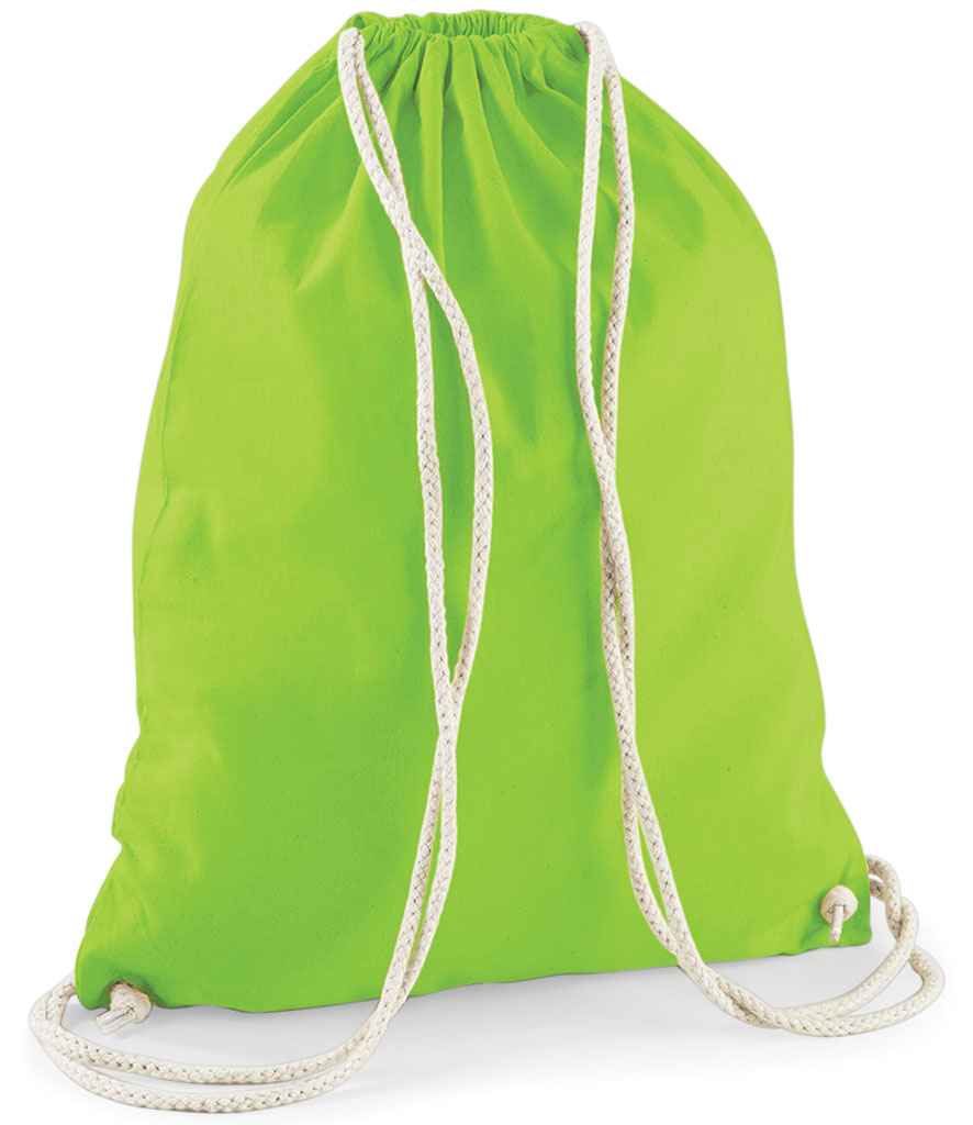 Westford Mill Cotton Gymsac | Lime Green Bag - Lancashire Teamwear