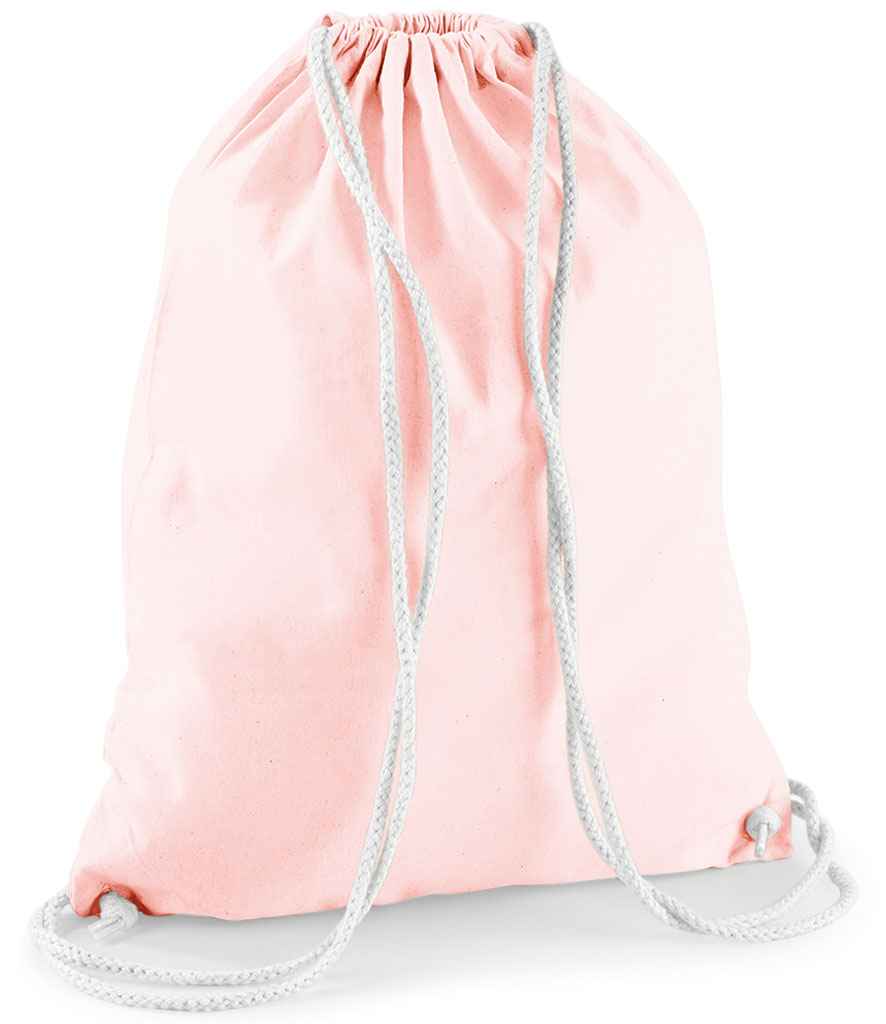Westford Mill Cotton Gymsac | Pastel Pink/White Bag - Lancashire Teamwear