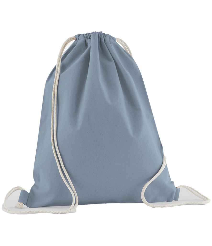 Westford Mill Organic Cotton In Conversion Gymsac | Dusty Blue Bag - Lancashire Teamwear