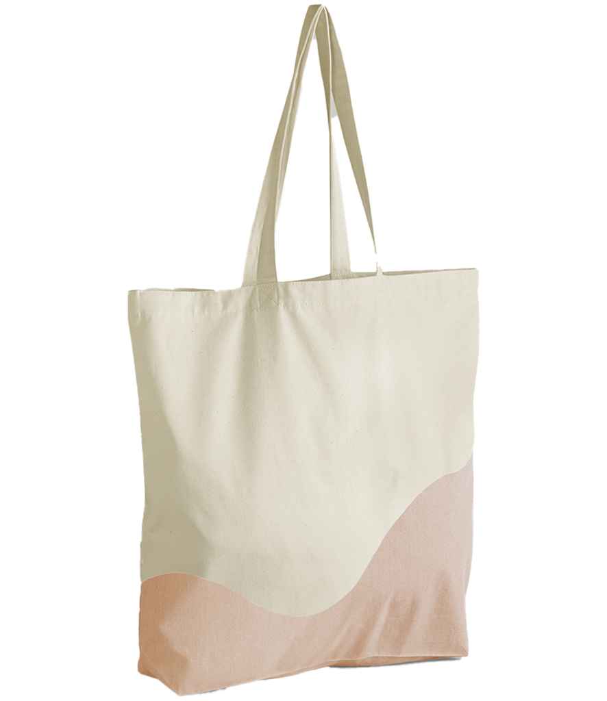 Westford Mill Organic Cotton Wave Print Maxi Tote Bag | Natural/Peach - Lancashire Teamwear