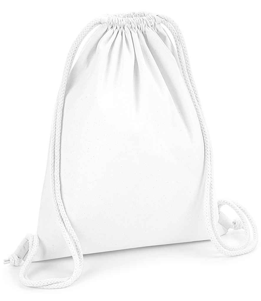 Westford Mill Organic Premium Cotton Gymsac | White Bag - Lancashire Teamwear
