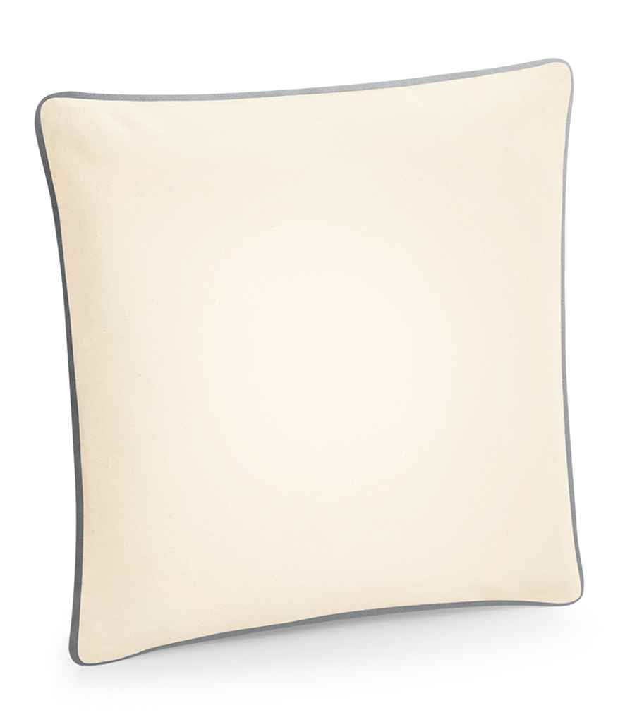 Westford Mill Fairtrade Piped Cushion Cover | Natural/Light Grey Accessory - Lancashire Teamwear