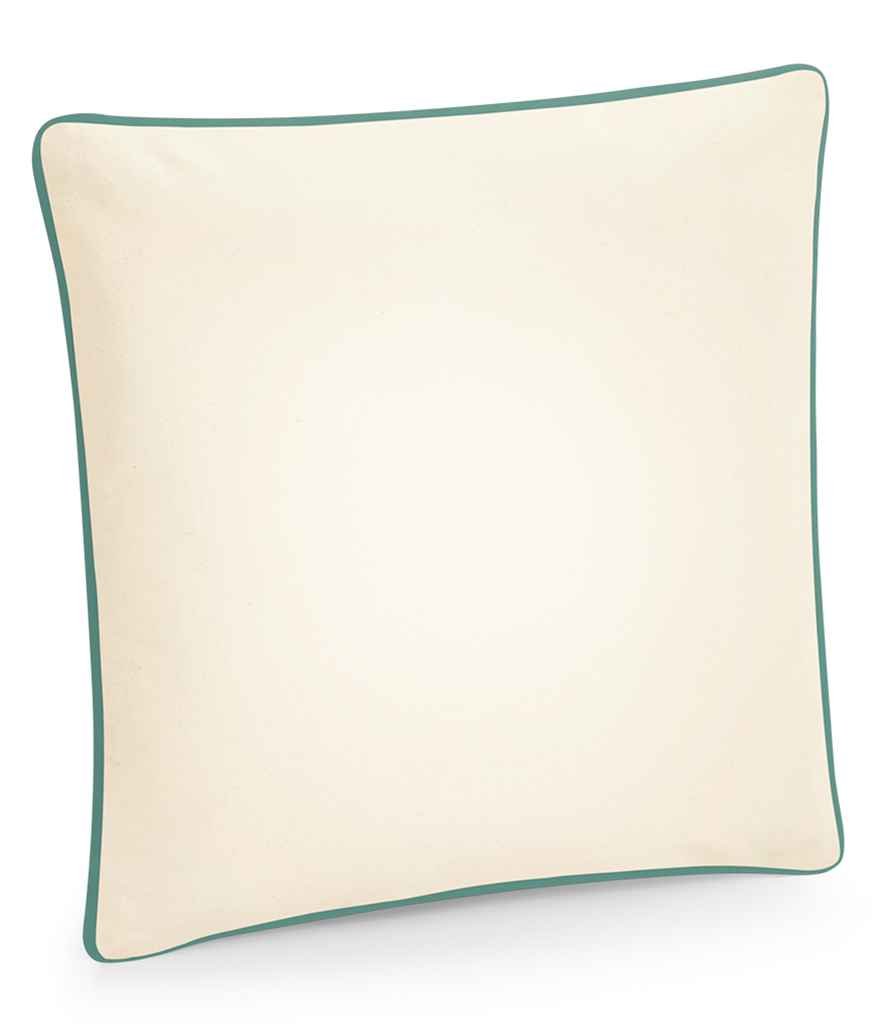 Westford Mill Fairtrade Piped Cushion Cover | Natural/Sage Green Accessory - Lancashire Teamwear