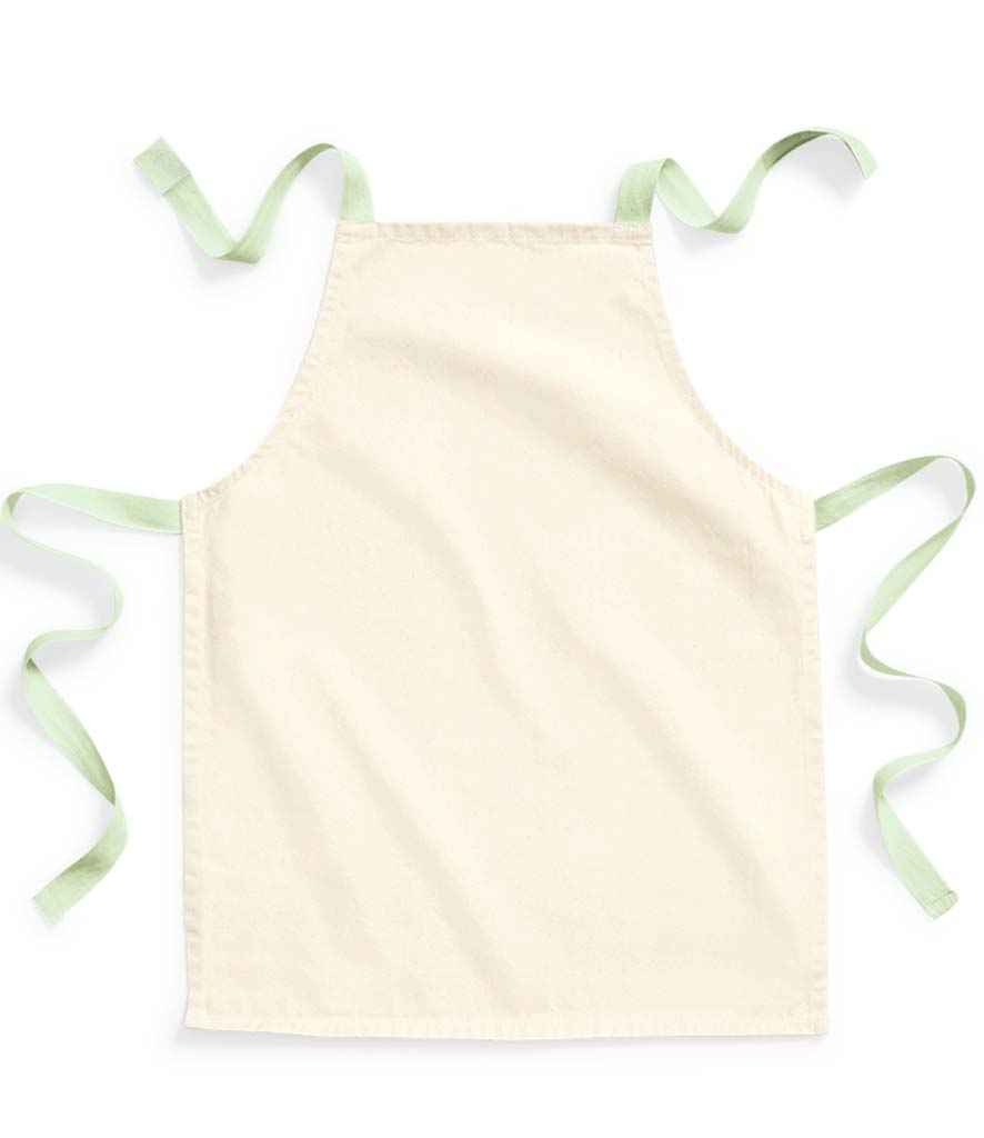 Westford Mill Fairtrade Kids Craft Apron | Natural/Pistachio - Lancashire Teamwear