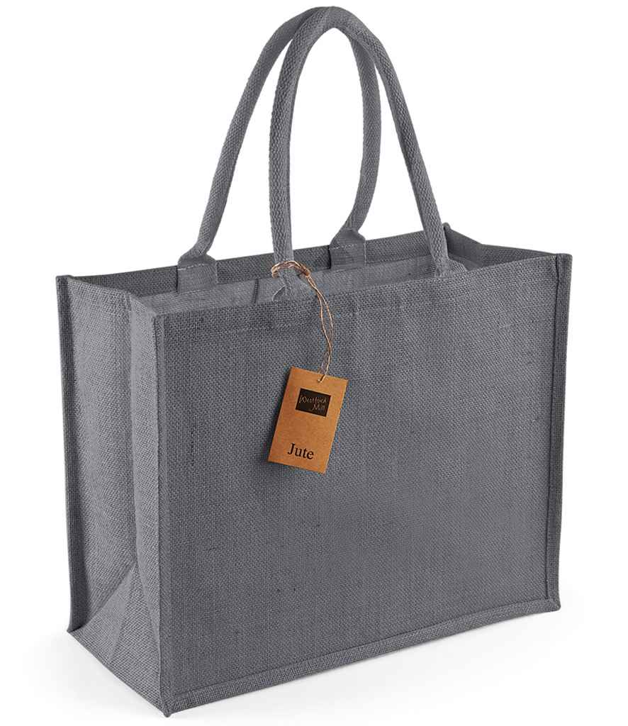 Westford Mill Jute Classic Shopper | Graphite Grey/Graphite Grey Bag - Lancashire Teamwear