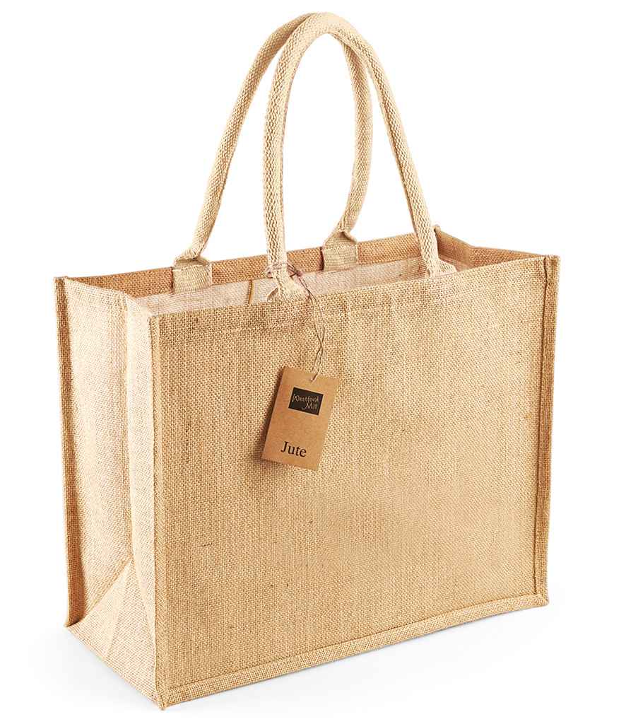 Westford Mill Jute Classic Shopper | Natural Bag - Lancashire Teamwear