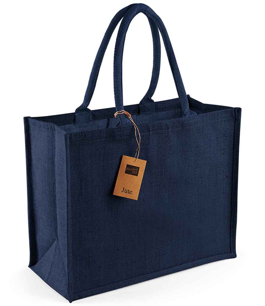 Westford Mill Jute Classic Shopper | Navy/Navy Bag - Lancashire Teamwear