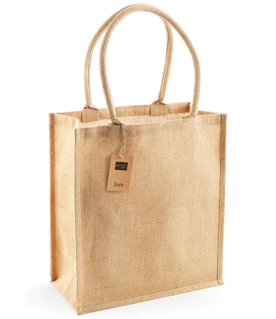 Westford Mill Jute Boutique Shopper | Natural Bag - Lancashire Teamwear