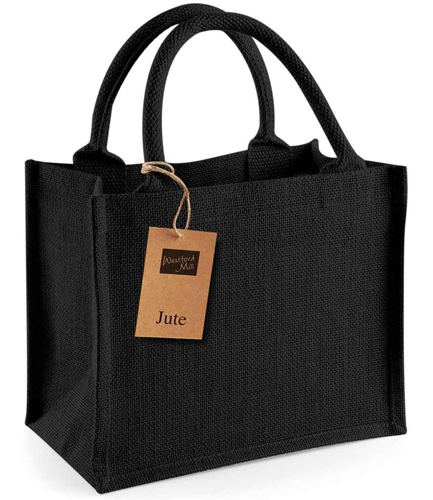 Westford Mill Jute Mini Gift Bag | Black/Black - Lancashire Teamwear