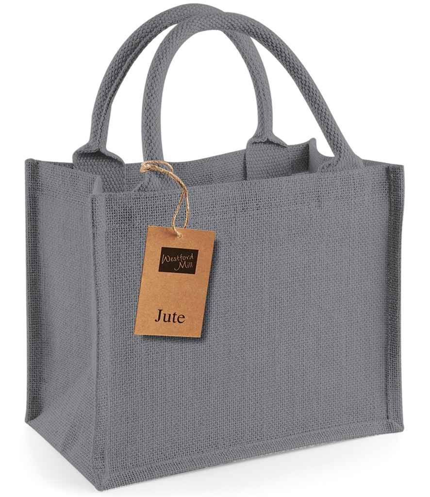 Westford Mill Jute Mini Gift Bag | Graphite Grey/Graphite Grey - Lancashire Teamwear
