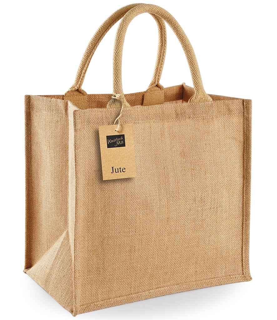 Westford Mill Jute Midi Tote Bag | Natural - Lancashire Teamwear