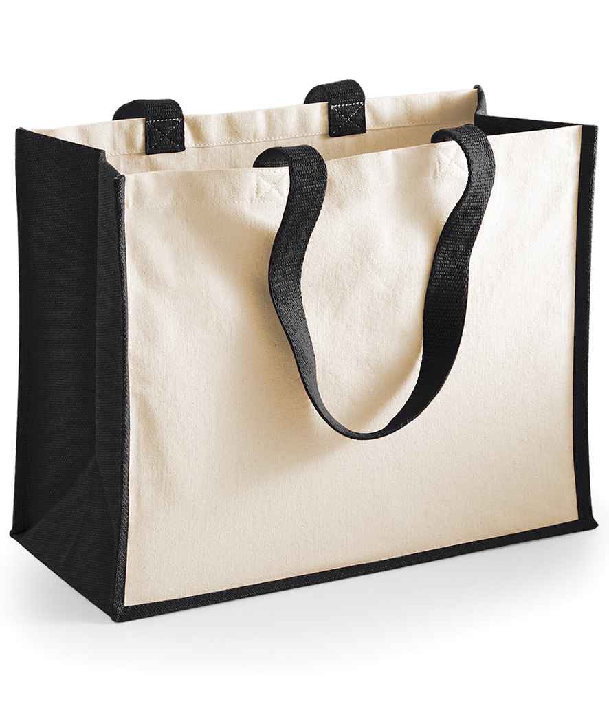 Westford Mill Printers Jute Classic Shopper Black