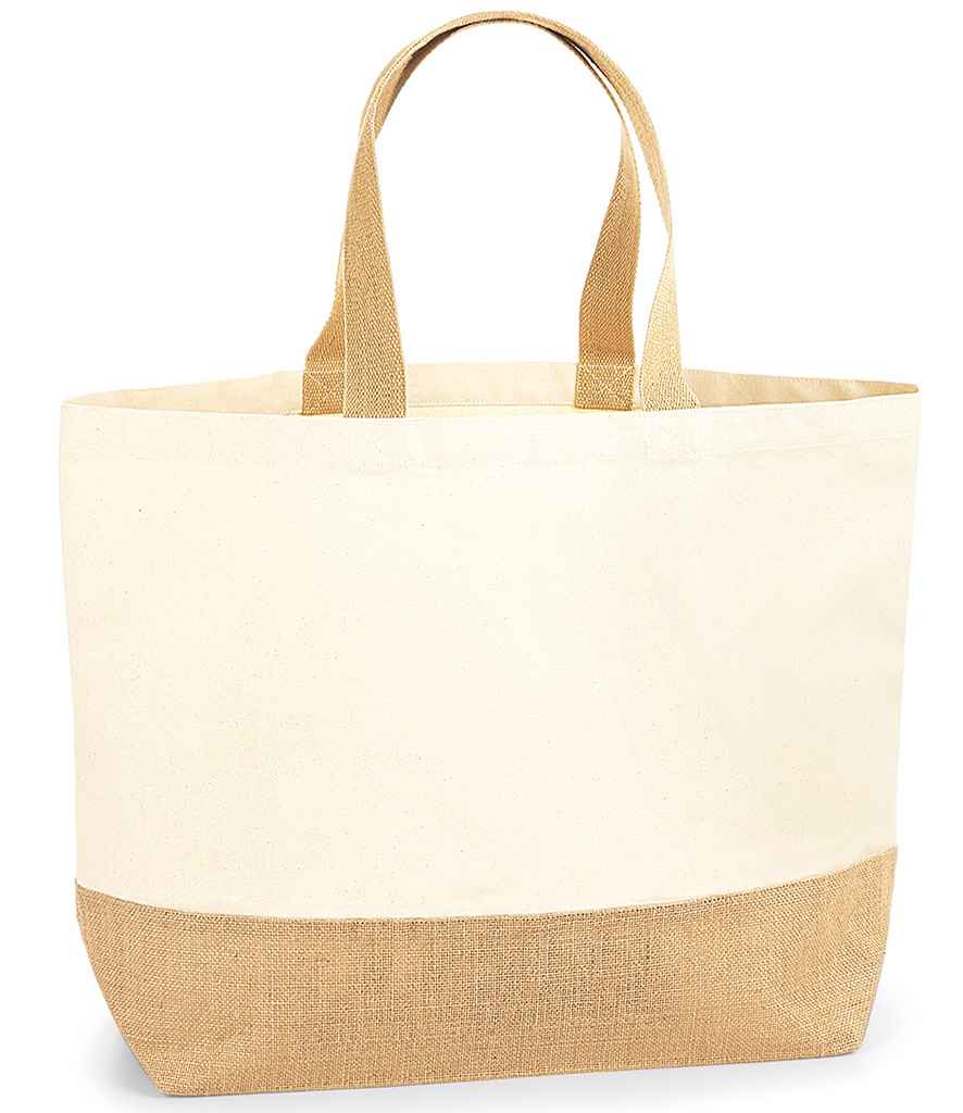 Westford Mill Jute Base Canvas Tote XL Bag | Natural - Lancashire Teamwear