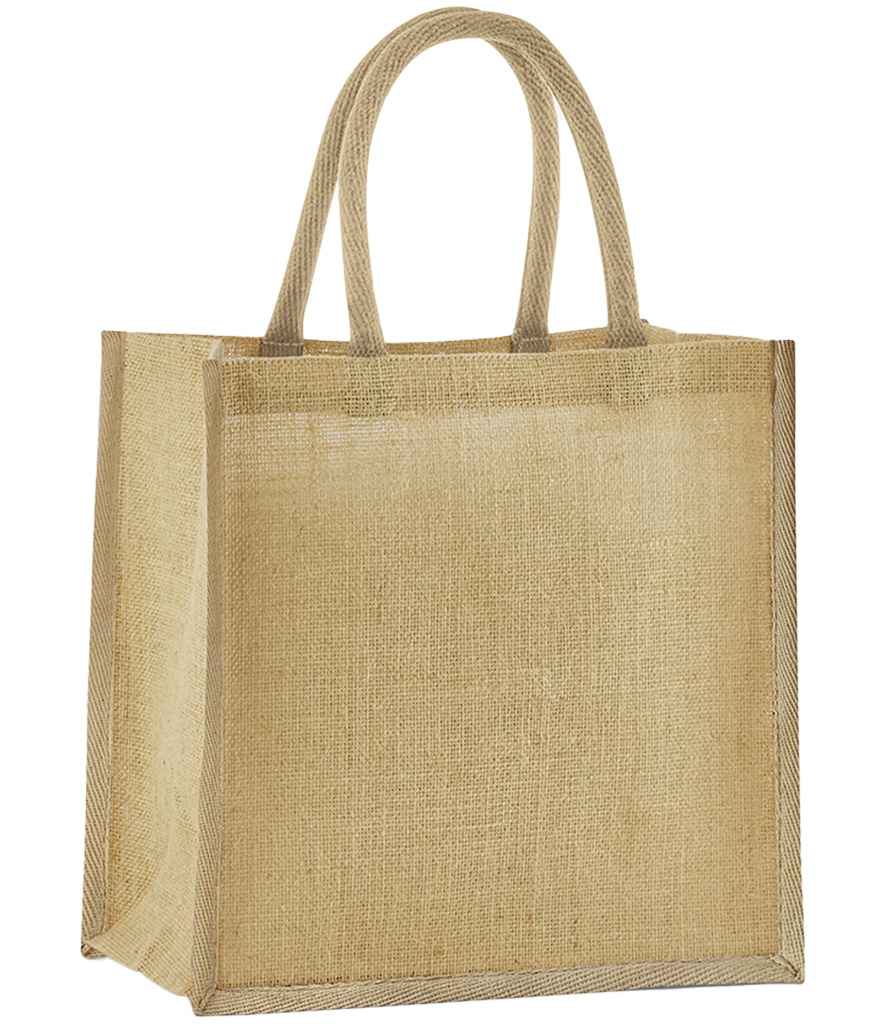 Westford Mill Natural Starched Jute Mini Gift Bag | Natural - Lancashire Teamwear