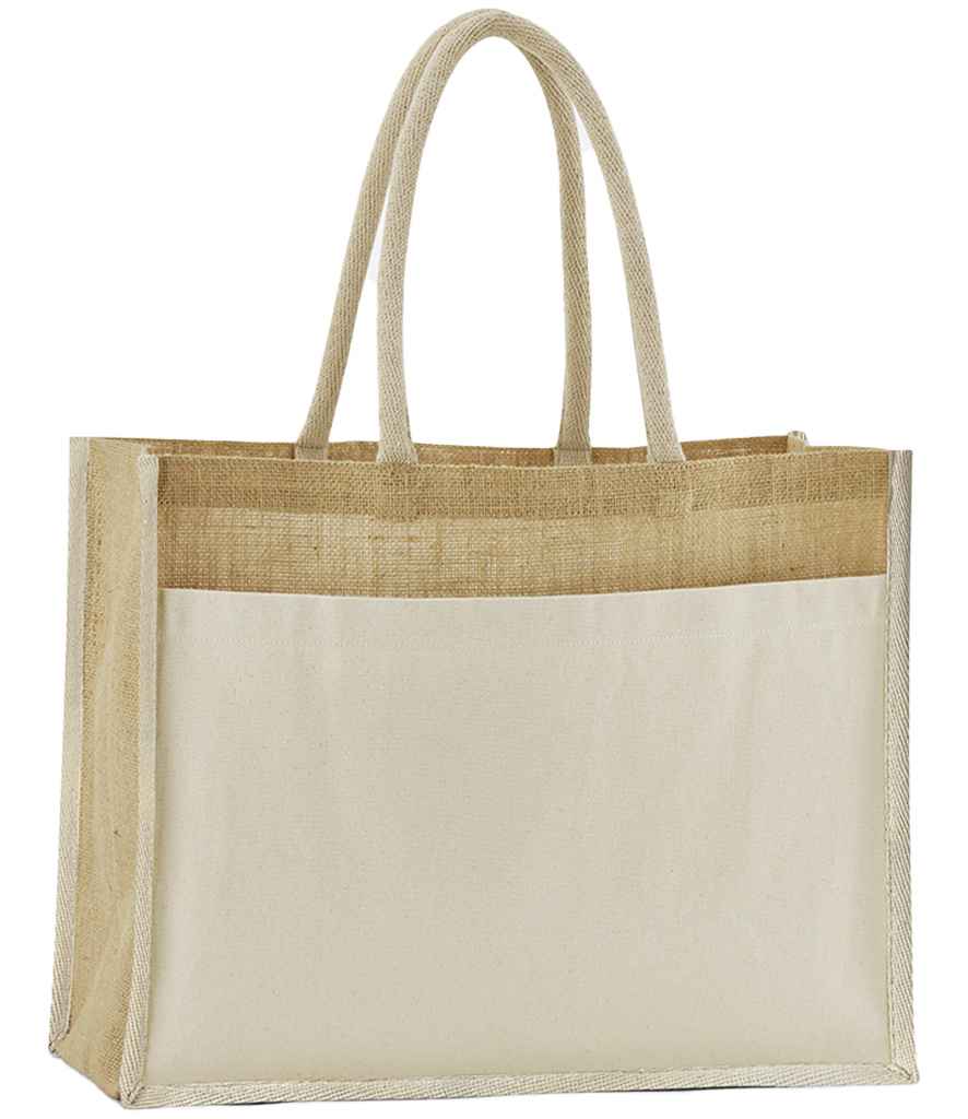 Westford Mill Cotton Pocket Natural Starched Jute Shopper Natural
