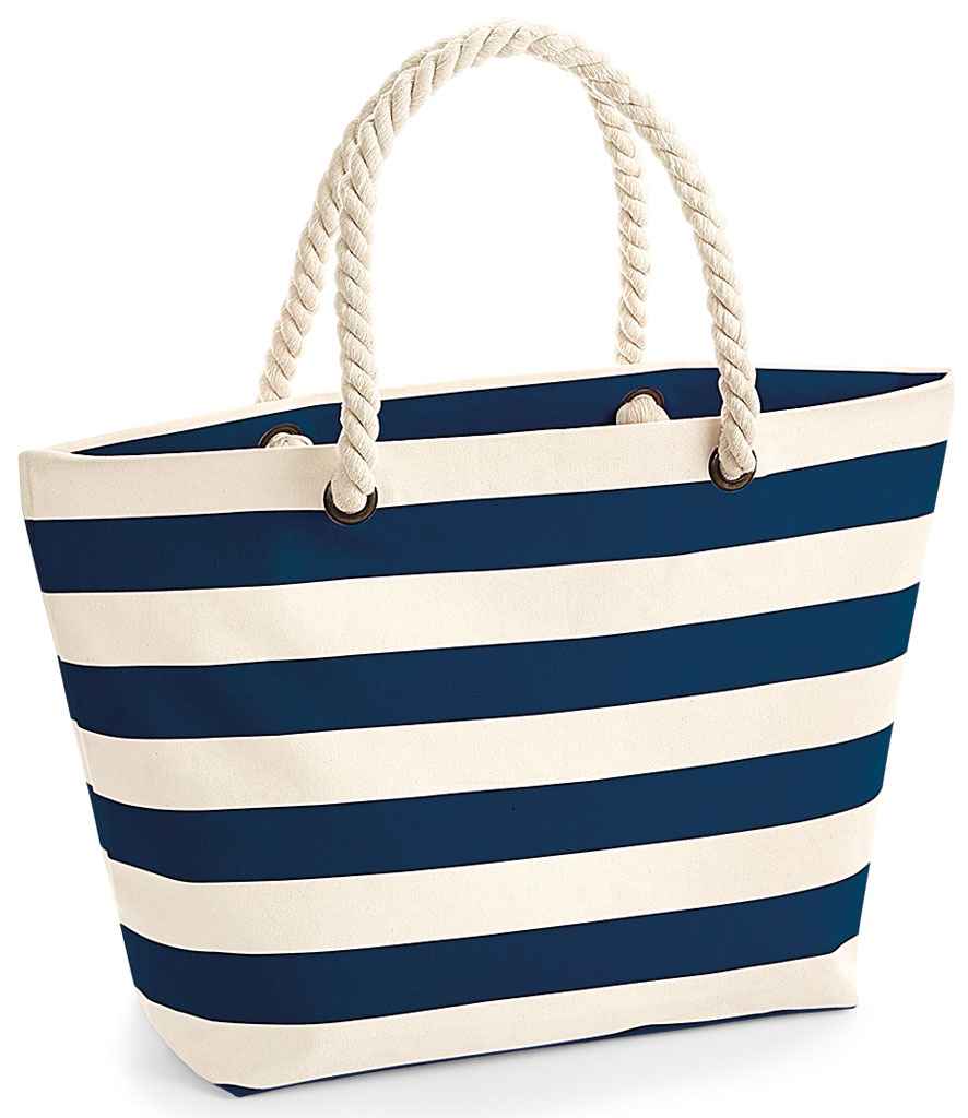 Westford Mill Nautical Beach Bag Natural/Navy