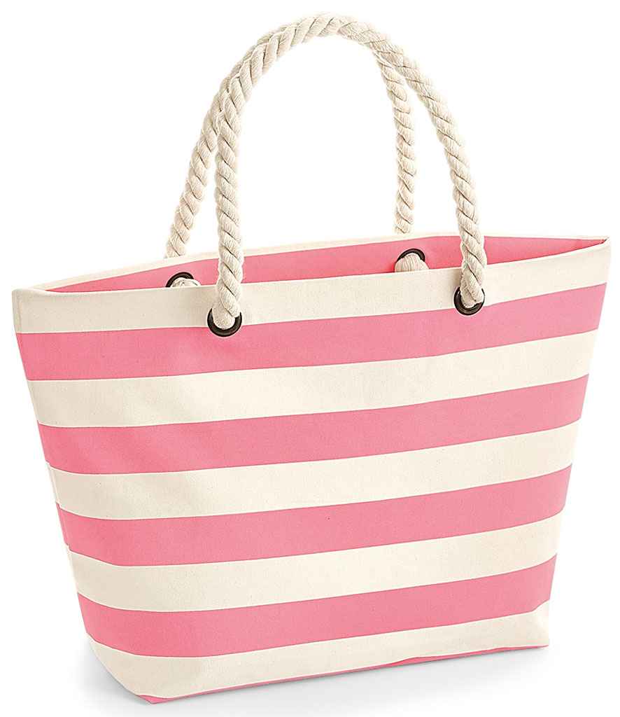 Westford Mill Nautical Beach Bag Natural/Pink