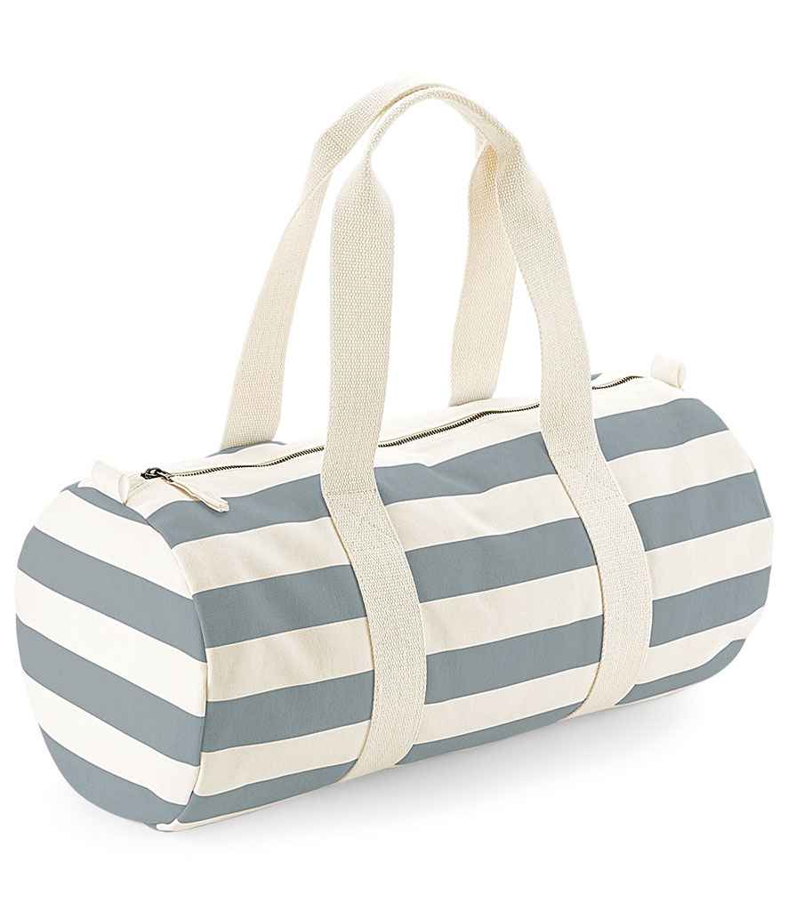 Westford Mill Nautical Barrel Bag Natural/Grey