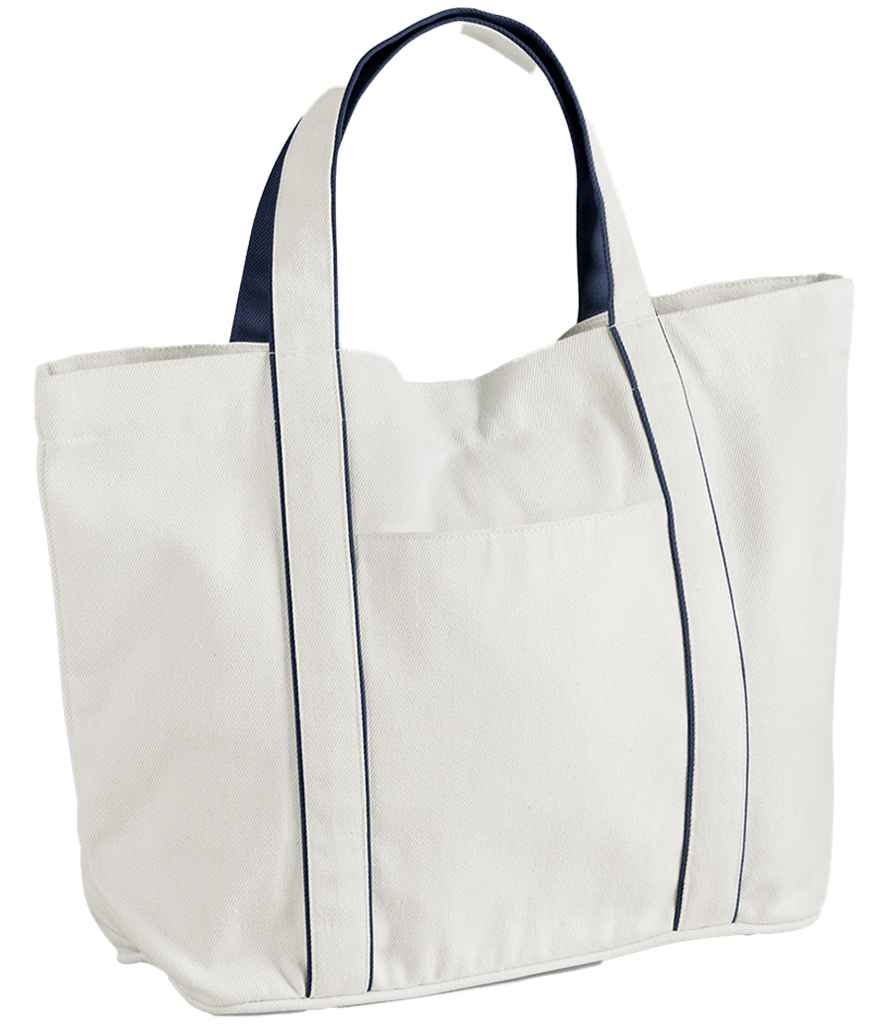 Westford Mill Courtside Medium Tote Bag Soft White/French Navy