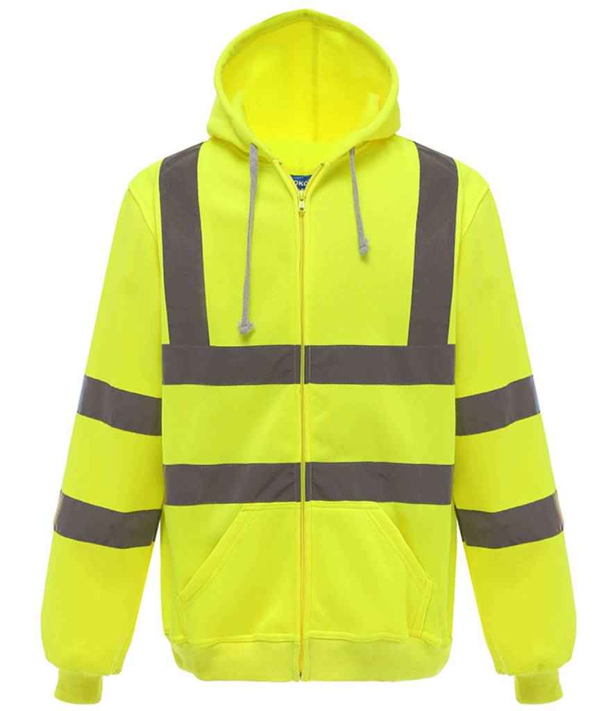 Yoko Hi-Vis Zip Hoodie Yellow
