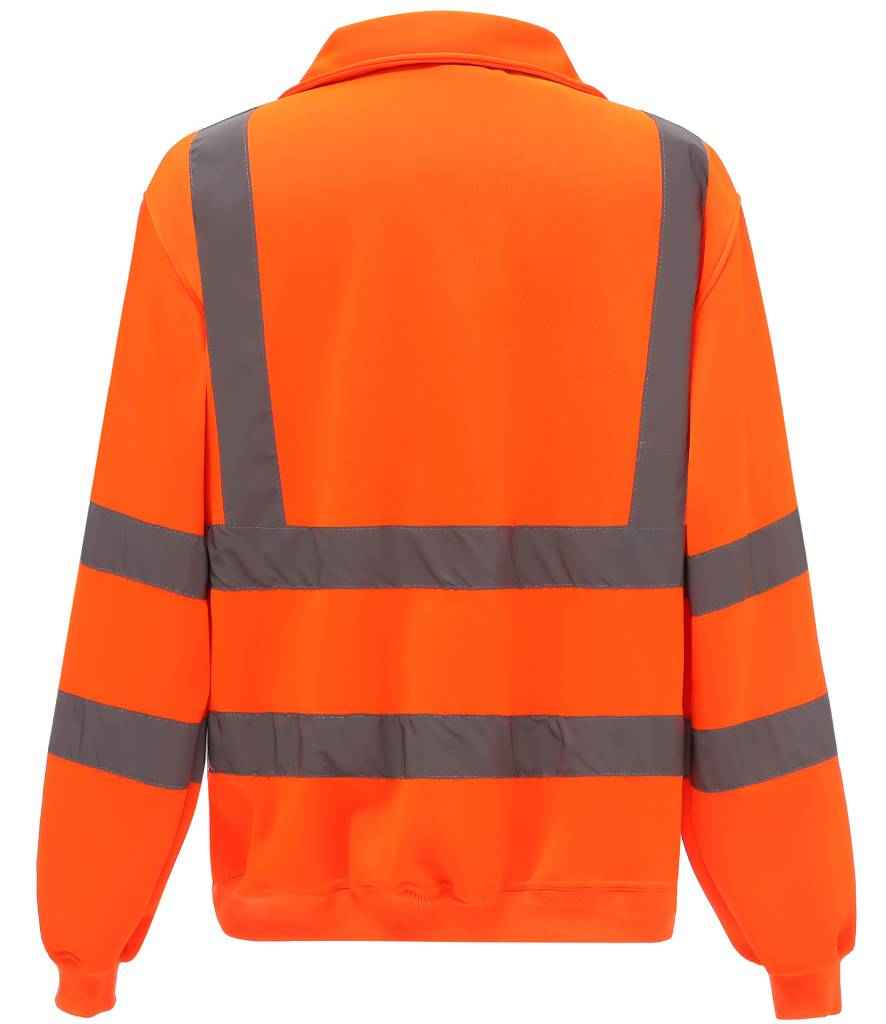 Yoko Hi-Vis Zip Neck Sweatshirt | Orange - Lancashire Teamwear
