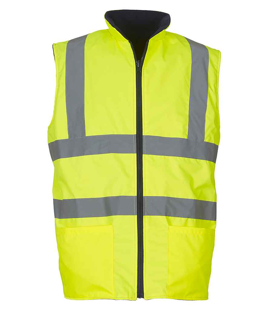 Yoko Hi-Vis Reversible Fleece Bodywarmer Yellow