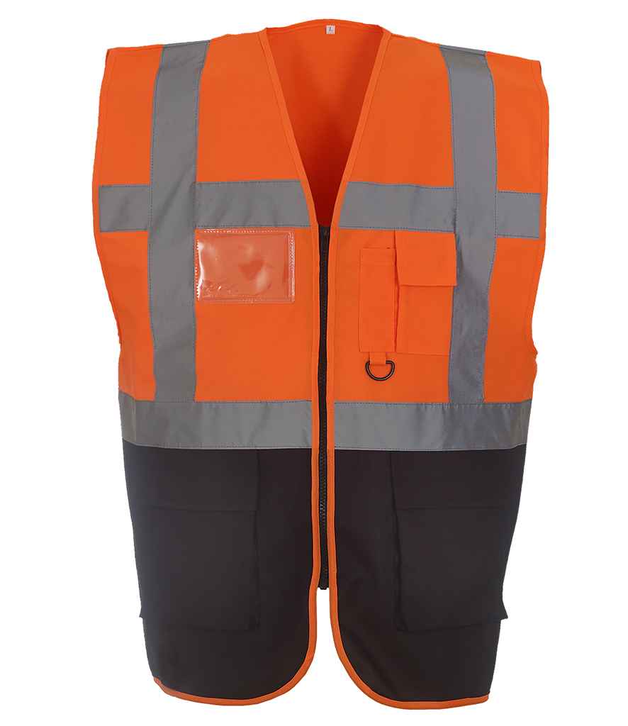 Yoko Executive Waistcoat | Orange/Navy Orange/Navy