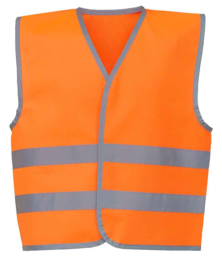 Yoko Kids Hi-Vis Two Band Waistcoat Orange